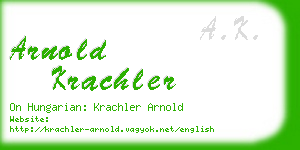 arnold krachler business card